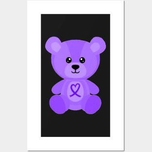 Purple Awareness Bear Posters and Art